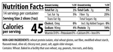 Zero Net Carb Plain Bread - Thin Sliced